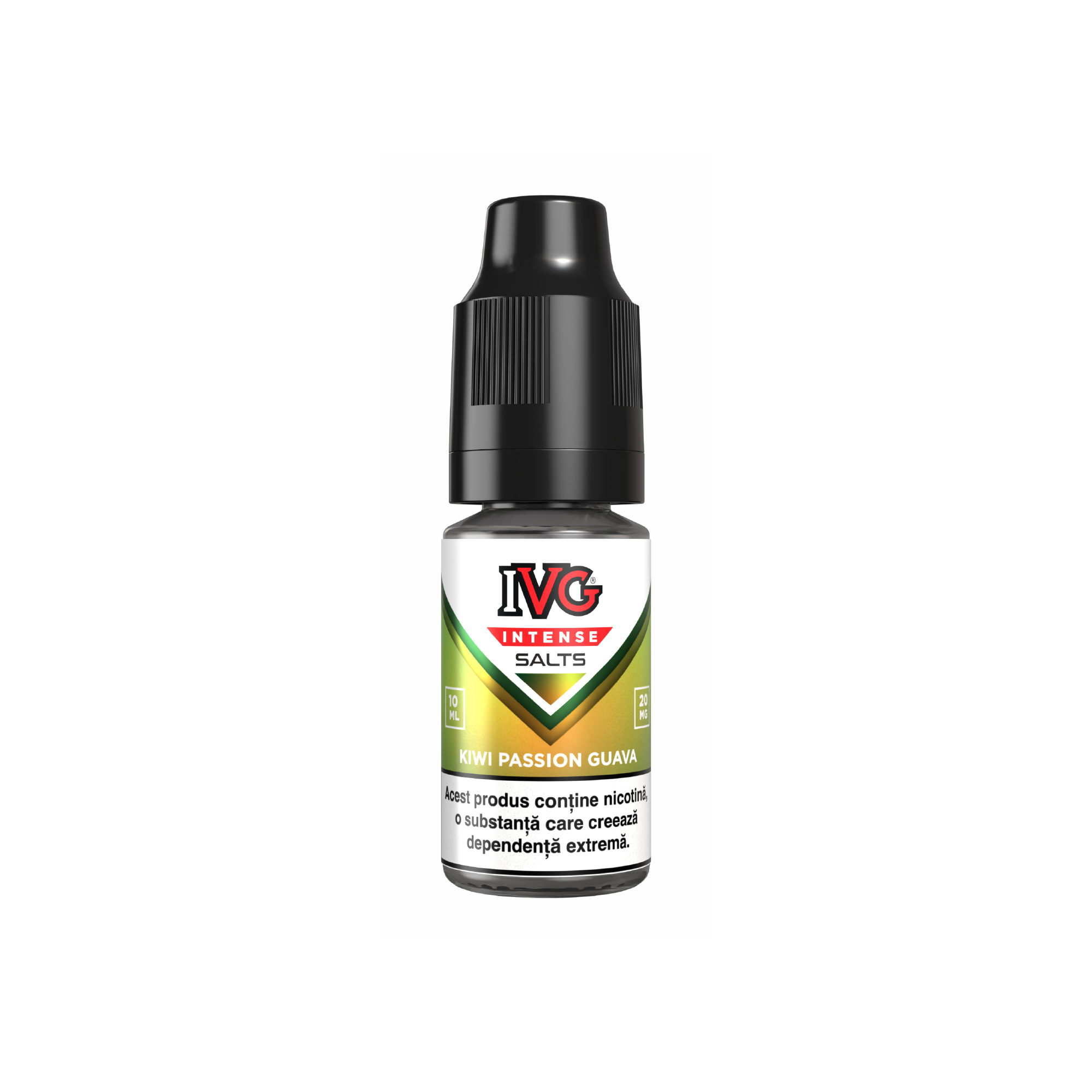 Lichid IVG Intense Salts Kiwi Passionfruit Guava 10ml cu aromă de kiwi, fructul pasiunii și guava exotică